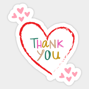 Cute Loving design Thank You, Hearts Sticker